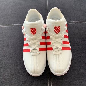 Men's Classic K-Swiss White & Red - Size 11
